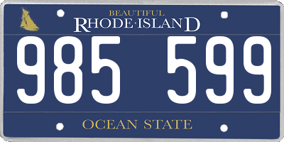 RI license plate 985599