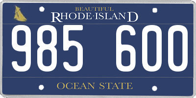 RI license plate 985600