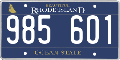 RI license plate 985601