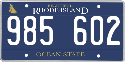 RI license plate 985602