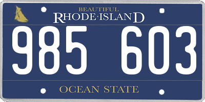 RI license plate 985603