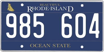 RI license plate 985604