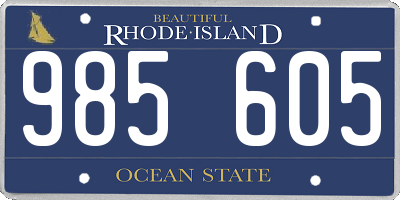 RI license plate 985605