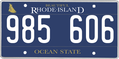 RI license plate 985606