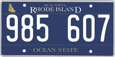 RI license plate 985607