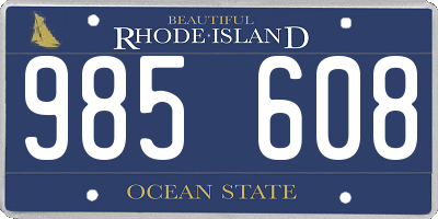 RI license plate 985608