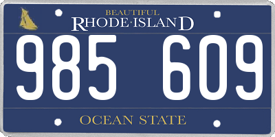 RI license plate 985609