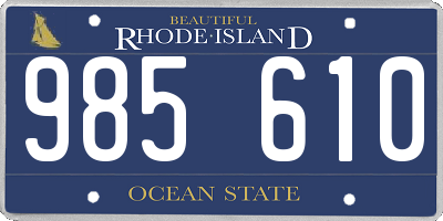 RI license plate 985610