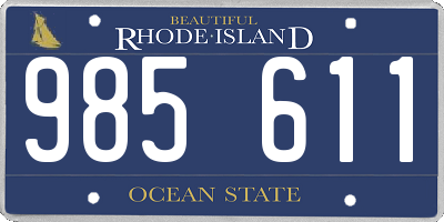 RI license plate 985611
