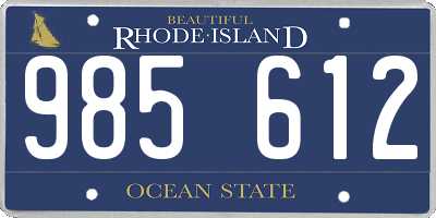 RI license plate 985612