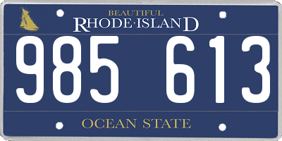 RI license plate 985613