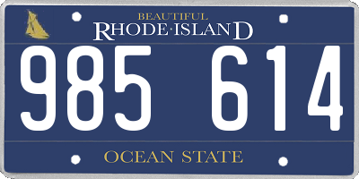 RI license plate 985614