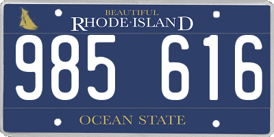 RI license plate 985616