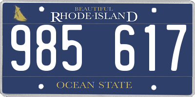 RI license plate 985617