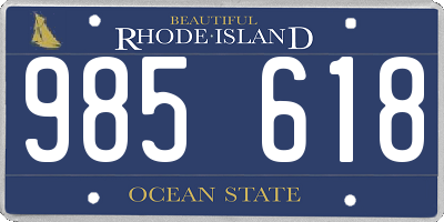 RI license plate 985618