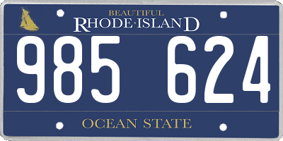 RI license plate 985624