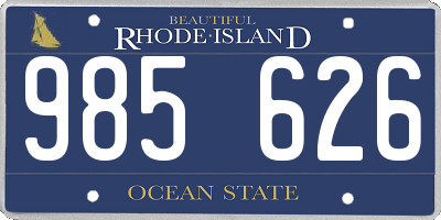 RI license plate 985626