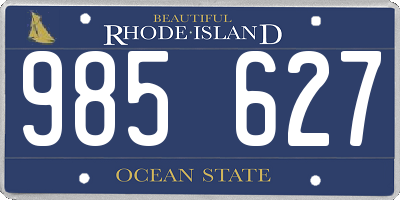 RI license plate 985627