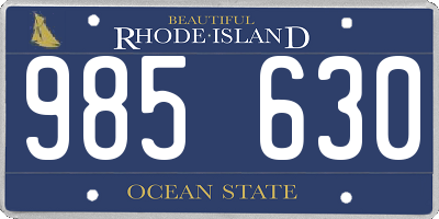 RI license plate 985630