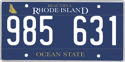 RI license plate 985631