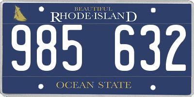 RI license plate 985632