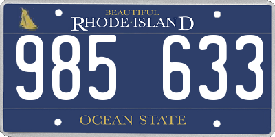 RI license plate 985633