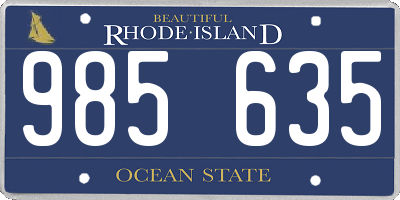 RI license plate 985635