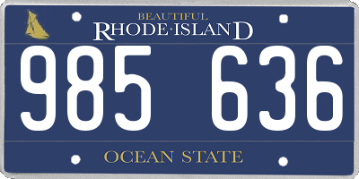 RI license plate 985636