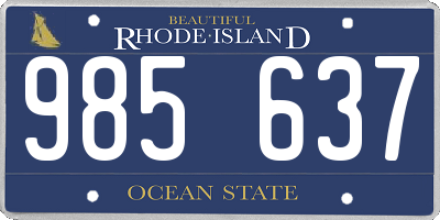 RI license plate 985637