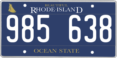 RI license plate 985638