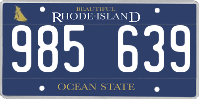 RI license plate 985639