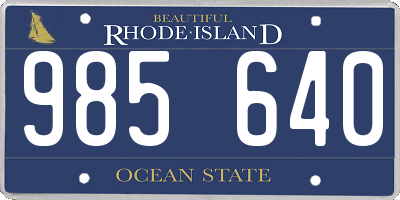 RI license plate 985640