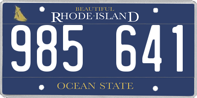 RI license plate 985641