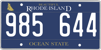 RI license plate 985644