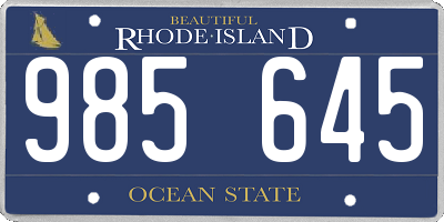 RI license plate 985645