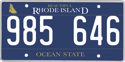 RI license plate 985646