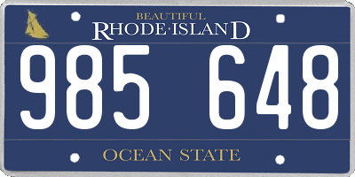 RI license plate 985648