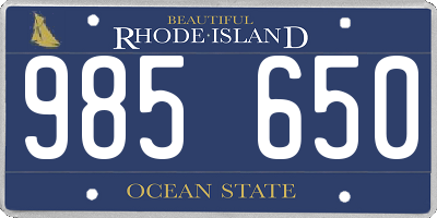 RI license plate 985650