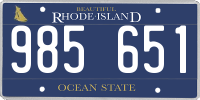 RI license plate 985651