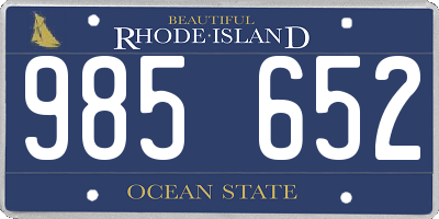 RI license plate 985652