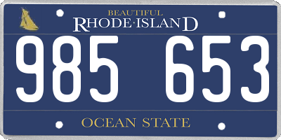 RI license plate 985653