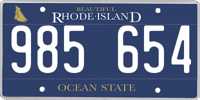 RI license plate 985654