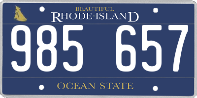 RI license plate 985657