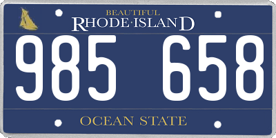 RI license plate 985658