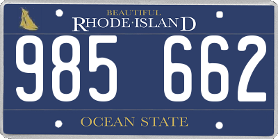 RI license plate 985662