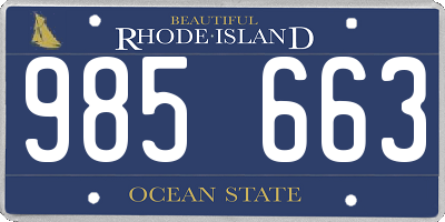 RI license plate 985663