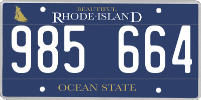 RI license plate 985664