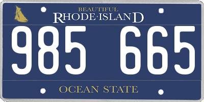 RI license plate 985665