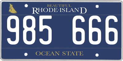 RI license plate 985666