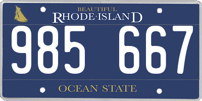 RI license plate 985667